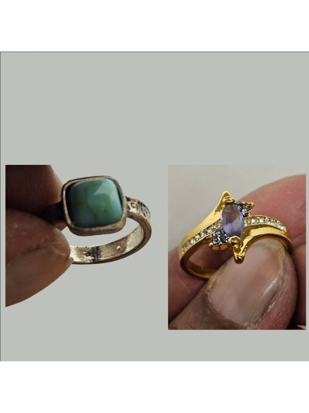 Vintage 2 for 1 Rings. Size 8.5 and 6.5
